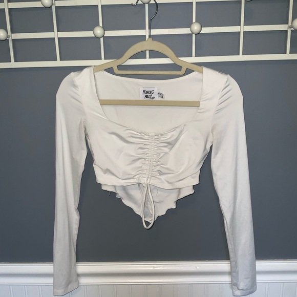 Princess Polly Tops - Layered Cinch Tie Crop